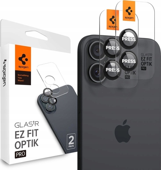 Изображение Spigen OSONA APARATU SPIGEN OPTIK PRO GLAS.TR EZ FIT CAMERA PROTECTOR 2-PACK IPHONE 16 / 16 PLUS BLACK