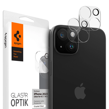 Изображение Spigen Glass tR Optik 2 Pack, crystal clear - iPhone 15/15 Plus/14/14 Plus