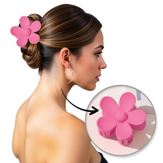 Picture of Spinka do wosów klamra XL kwiat ciemny ró 7x7,5 cm SP152CR