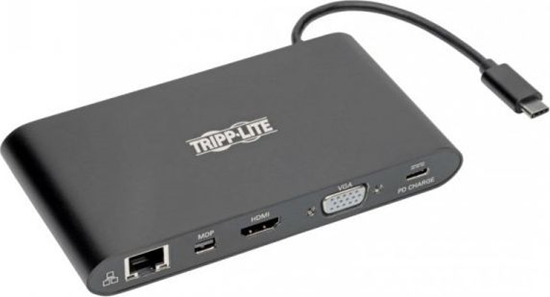Picture of Stacja/replikator Tripp Lite Tripp Lite USB-C Dock, Dual Display - 4K HDMI/mDP, VGA, USB 3.2 Gen 1, USB-A/C Hub, GbE, Memory Card, 100W PD Charging