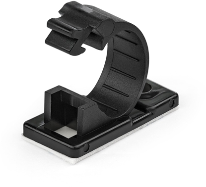 Attēls no StarTech.com 100 Selbstklebende Kabelklemmen Mittel - PC Kabelmanagement/Kabelhalterung - Kabel Organisator - Netzwerk/USB/Ethernet Kabelclips - Nylonklemme UL/94V-2 Brandklasse - Schwarz (CBMCC2) - Kabelklammer - Schwarz - TAA-konform (Packung mit 1