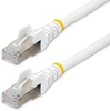 Picture of StarTech.com 50cm CAT6a Ethernet Cable - White - Low Smoke Zero Halogen (LSZH) - 10GbE 500MHz 100W PoE++ Snagless RJ-45 w/Strain Reliefs S/FTP Network Patch Cord - Patch-Kabel - RJ-45 (M) zu RJ-45 (M) - 50 cm - S/FTP - CAT 6a - IEEE 802.3bt - halogen