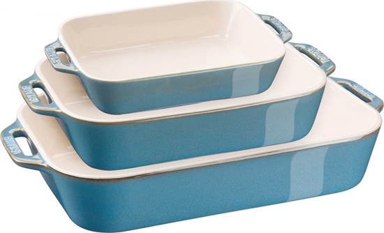 Изображение STAUB Zestaw 3 prostoktnych pómisków ceramicznych Staub