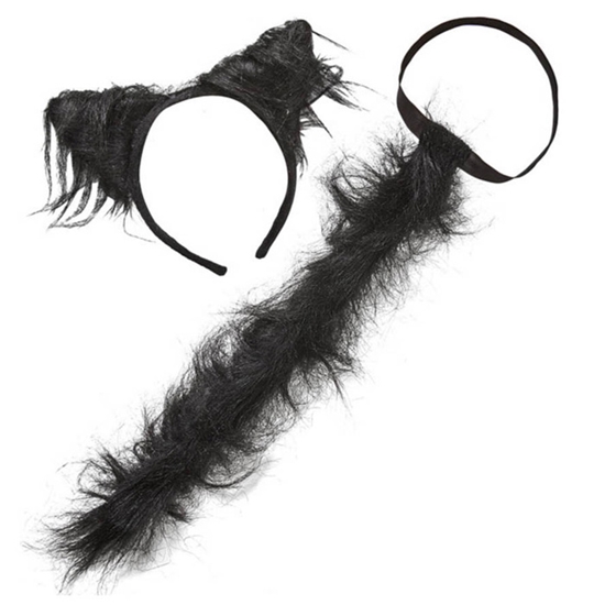 Picture of Stīpiņa ar asti Kaķis melna