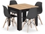 Attēls no Stó NP 80x80 Artisan nogi czarne + 4 krzesa OSAKA czarny nogi naturalne