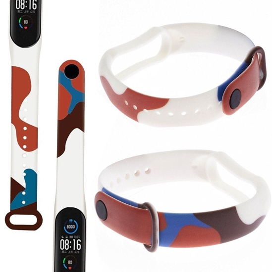 Изображение Strap Moro opaska do Xiaomi Mi Band 5 / 6 silikonowy pasek bransoletka do zegarka wzór 8