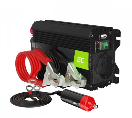 Picture of Strāvas pārveidotājs Green Cell Car Power Inverter Converter 12V to 230V 300W/ 600W
