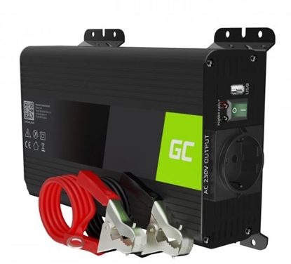 Изображение Strāvas pārveidotājs Green Cell PRO Car Power Inverter Converter 12V to 230V 300W/ 600W Pure sine