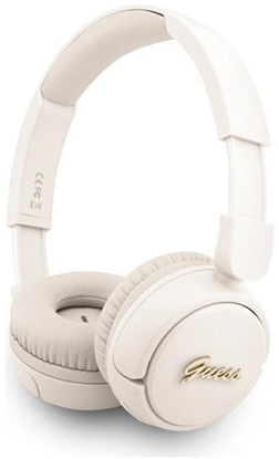 Picture of Suchawki nauszne Guess Bluetooth 5.3 Metal Logo Script beowy