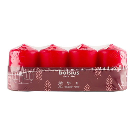 Picture of Svece stabs Bolsius 60/40 sarkana 4gab.