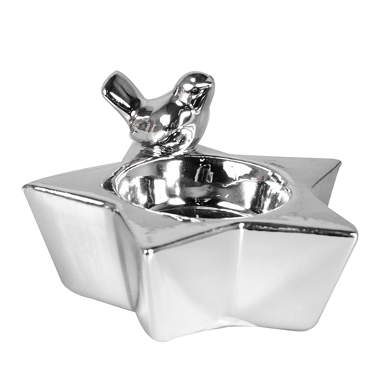 Picture of Svečturis tējassvecei Zvaigzne 11x11x7cm sudraba