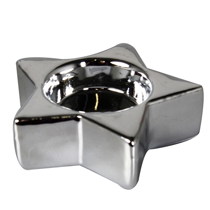 Picture of Svečturis tējassvecei Zvaigzne 9x9x2.5cm sudraba