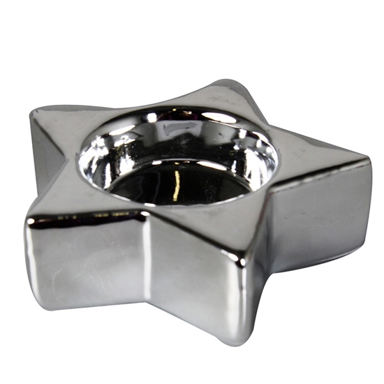 Picture of Svečturis tējassvecei Zvaigzne 9x9x2.5cm sudraba