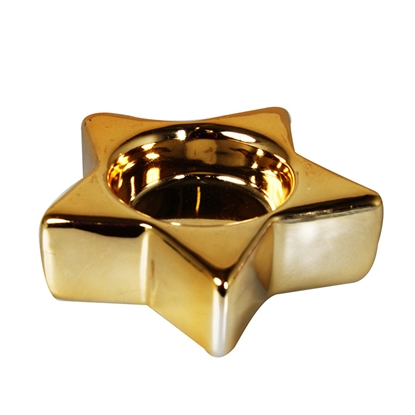 Picture of Svečturis tējassvecei Zvaigzne 9x9x2.5cm zelta