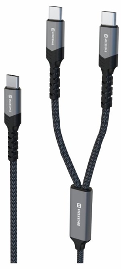 Picture of Swissten 2in1 Charging USB-C / 2x USB-C Cable 100W 1.5m