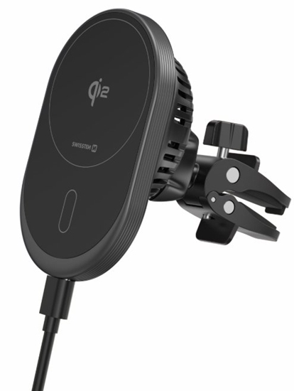 Picture of Swissten Magnetic Car Holder MagRide with Wireless Charger Qi2 15W (MagSafe compatible)