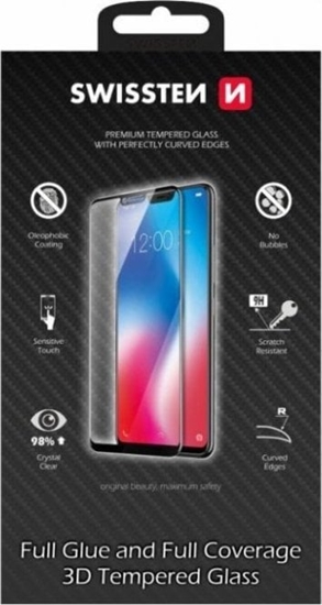 Picture of Swissten Ultra Durable 3D Full Glue Glass for iPhone 13/13 Pro - Black