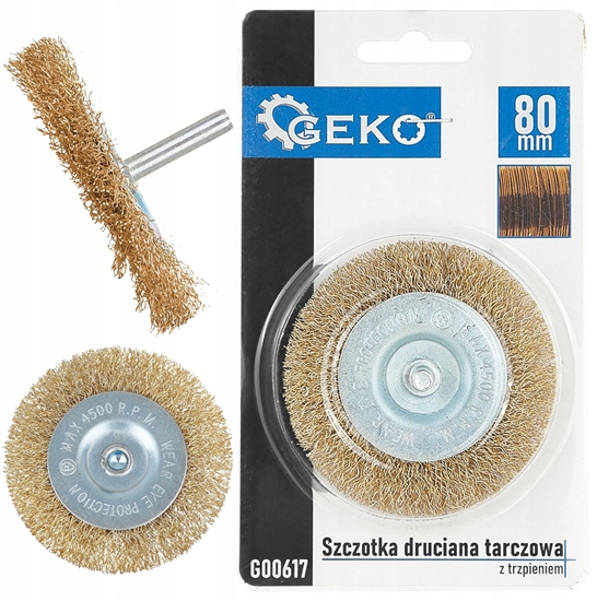 Picture of Szczotka druciana tarcz. mosidz 80mm z trzpieniem (100)
