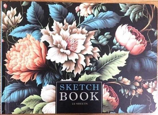 Picture of Szkicownik A5/24K gadki Kwiaty ciemne FRESH
