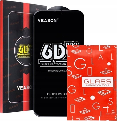 Изображение SZKO 6D IPHONE 13 SZKO PROFILOWANE HARTOWANE FULL COVER CZARNA RAMKA