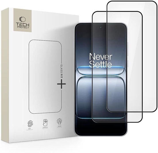 Picture of SZKO HARTOWANE TECH-PROTECT GLASS FIT+ 2-PACK ONEPLUS NORD 5 BLACK