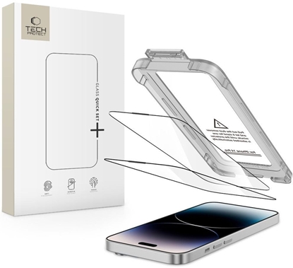 Изображение Tech-Protect Tech-Protect Quick Set+ 2-pack tempered glass for iPhone 14 Pro - black