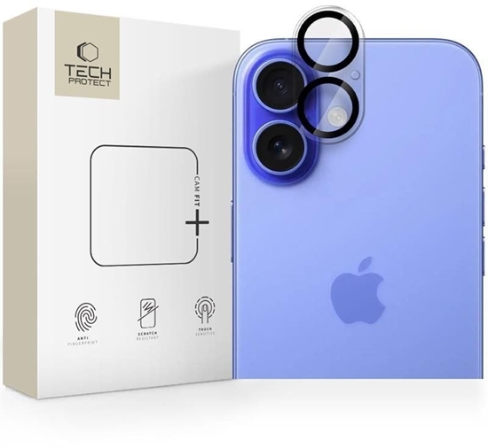 Изображение Szko na obiektyw aparatu Tech-Protect Cam Fit+ Apple iPhone 16 / 16 Plus Clear