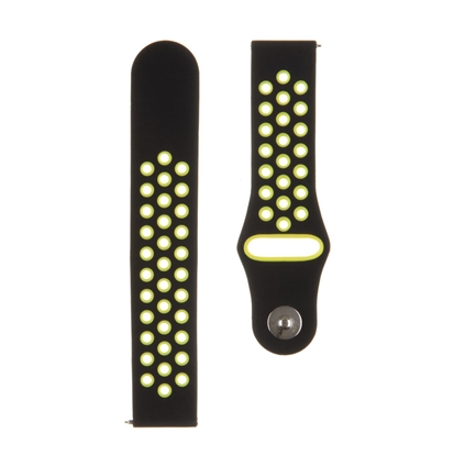 Изображение Tactical 20mm Double Silicone Watch Band Black Yellow
