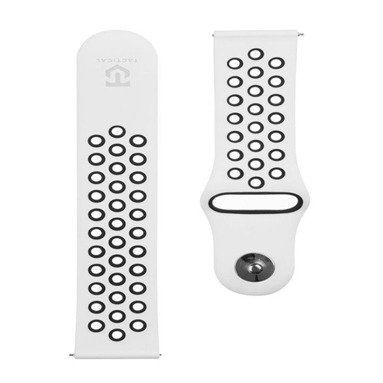 Picture of Tactical 22mm Double Silicone Watch Strap and Watch Band White Black