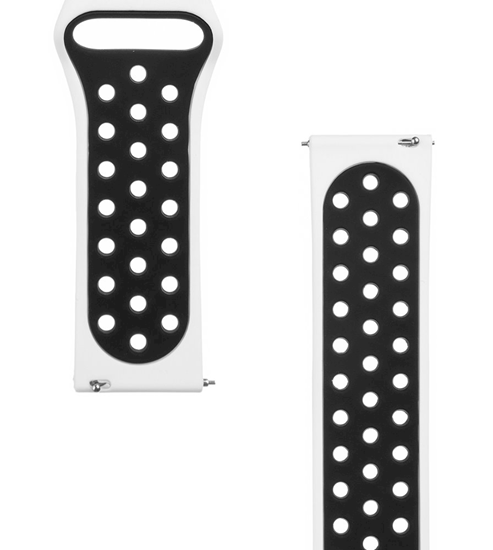 Изображение Tactical 22mm Double Silicone Watch Strap and Watch Band White Black