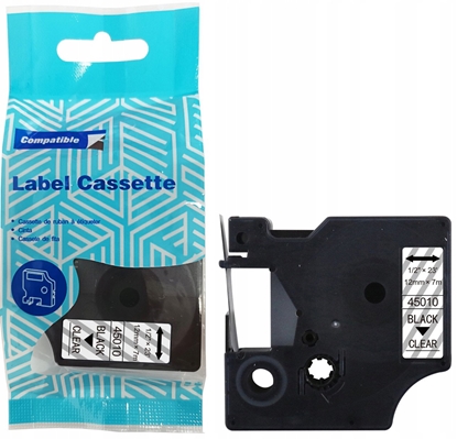 Picture of Tama DYMO D1 45010 12mm x 7m S0720500 czarny na przezroczystym zamiennik