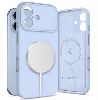 Attēls no TECH-PROTECT SILICONE MAGSAFE IPHONE 17 MIST BLUE