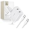 Picture of Tech-Protect Tech-Protect C20W 2x USB-C PD 20W charger with USB-C / USB-C cable - white