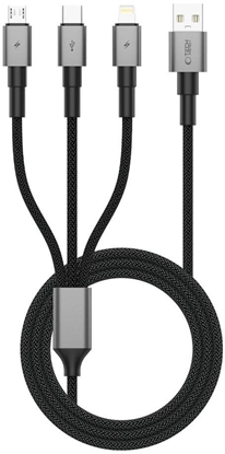Attēls no Tech-Protect Tech-Protect UltraBoost DNA 3in1 USB-C / Micro-USB / Lightning cable 120 cm - gray