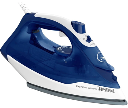 Attēls no Tefal FV2838E0 iron Dry & Steam iron Cerilium soleplate 2400 W Blue, White