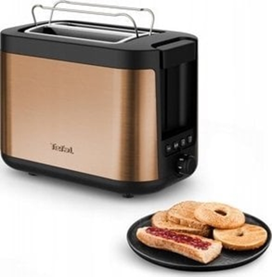 Изображение Toster Tefal Tefal Coppertinto TT430G10 Toaster, 850 W, black/copper, Gold | TEFAL