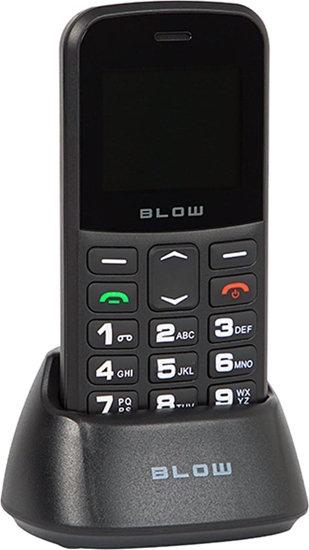 Picture of Telefon stacjonarny Blow 75-030# Telefon dla seniora blow czarny z podstawk s18d