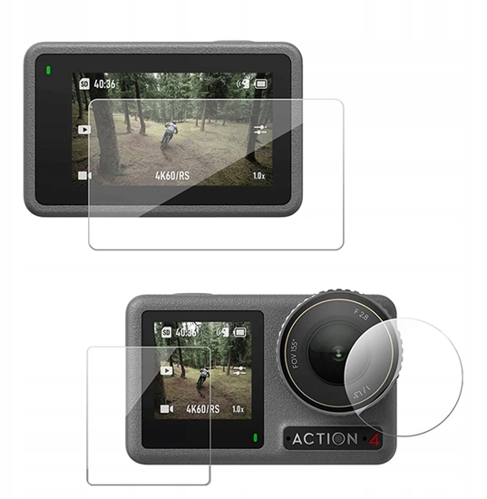 Изображение TELESIN Ochronne Szko HARTOWANE 2.5D do Kamery Sportowej DJI Action 4 / 3