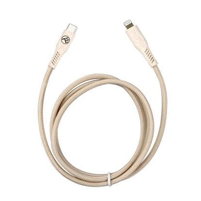 Attēls no Tellur Green Data Cable Type-C To Lightning 2.4A PD20W 1m nylon Cream