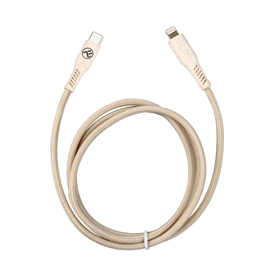 Picture of Tellur Green Data Cable Type-C To Lightning 2.4A PD20W 1m nylon Cream