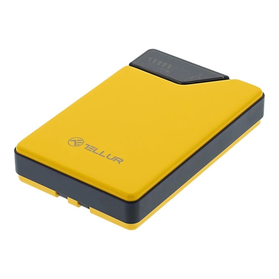 Изображение Tellur Power Bank 10000mAh, USB-C + Lightning cables built-in yellow