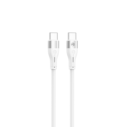 Attēls no Tellur Silicone Type-C to Type-C Cable PD60W 1m White