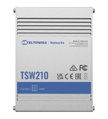Picture of Teltonika | Switch | TSW210 | Unmanaged | Wall mountable | 1 Gbps (RJ-45) ports quantity 8 | 10 Gbps (RJ-45) ports quantity | SFP ports quantity 2 | SFP+ ports quantity | Combo ports quantity | PoE+ ports quantity | Passive PoE ports quantity | 24 mont