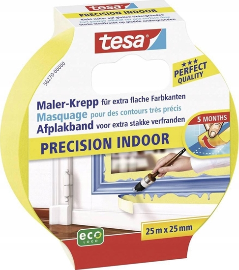 Picture of Tesa Masking Tape 25m x 25mm Preci.indoor yellow 56270