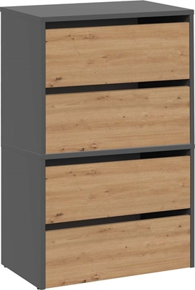 Picture of Topeshop Szafka na buty, 4 póki, Modo, 60x36x88 cm, db artisan, antracyt, mat