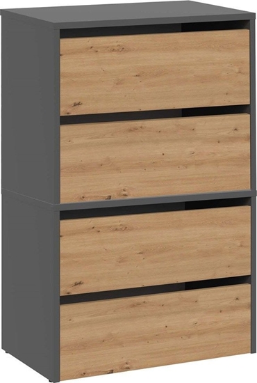 Picture of Topeshop Szafka na buty, 4 póki, Modo, 60x36x88 cm, db artisan, antracyt, mat