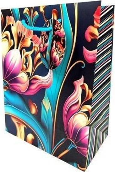 Picture of Torebka ozdobna matowa 18x23x10cm tulipany GB23125