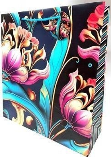 Picture of Torebka ozdobna matowa 35x37x12cm tulipany GB23157