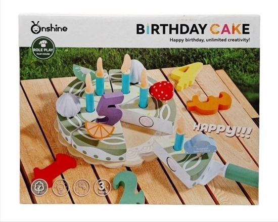 Изображение Tort urodzinowy drewniany do krojenia