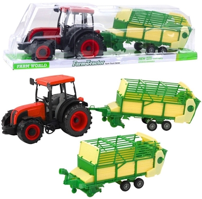 Picture of Traktor Rolniczy Farmerski Z Zielono-ót Przyczep Czerwony 50cm LEAN Toys